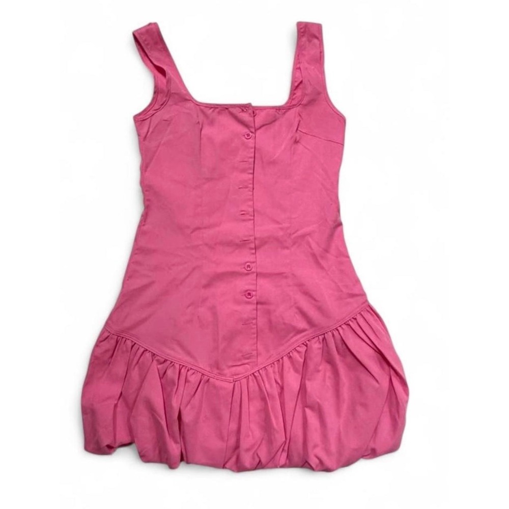 PrettyLittleThing Coquette Bubblegum Pink Button Up Mini Dress